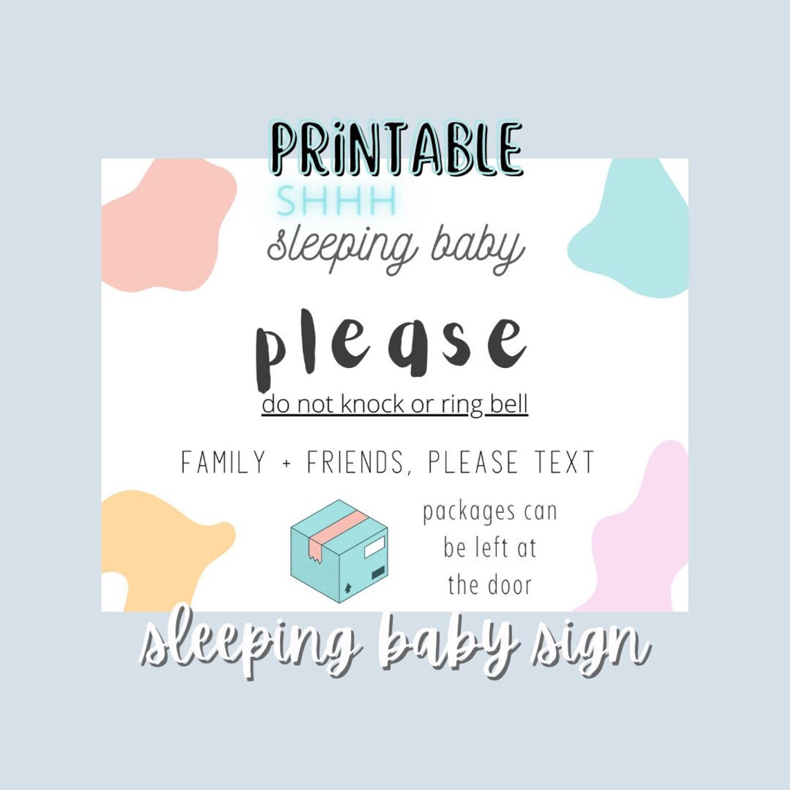 Printable Baby Sleeping Sign - Etsy