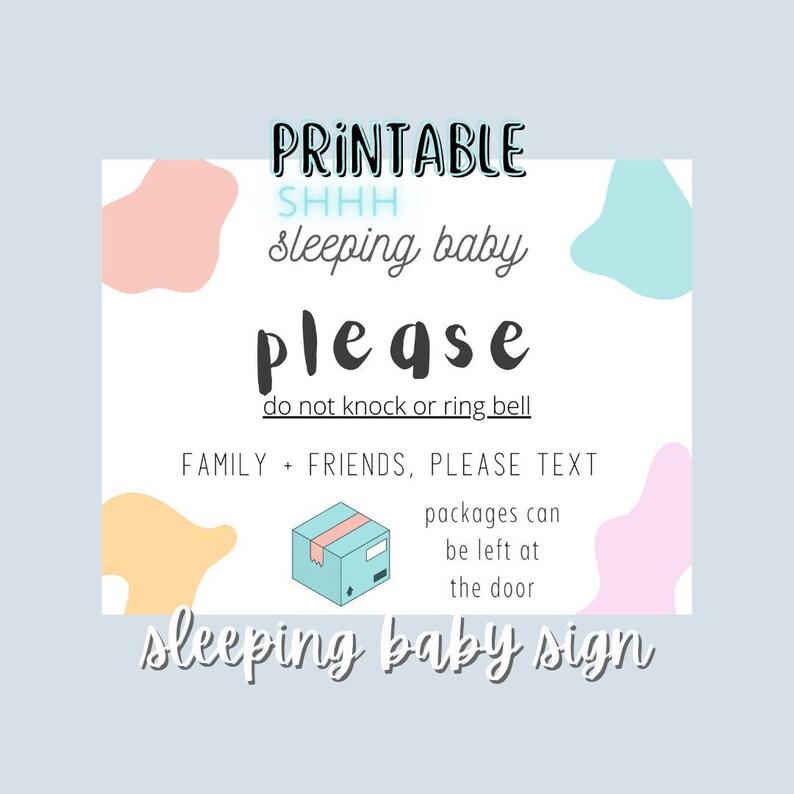 Printable Baby Sleeping Sign Etsy