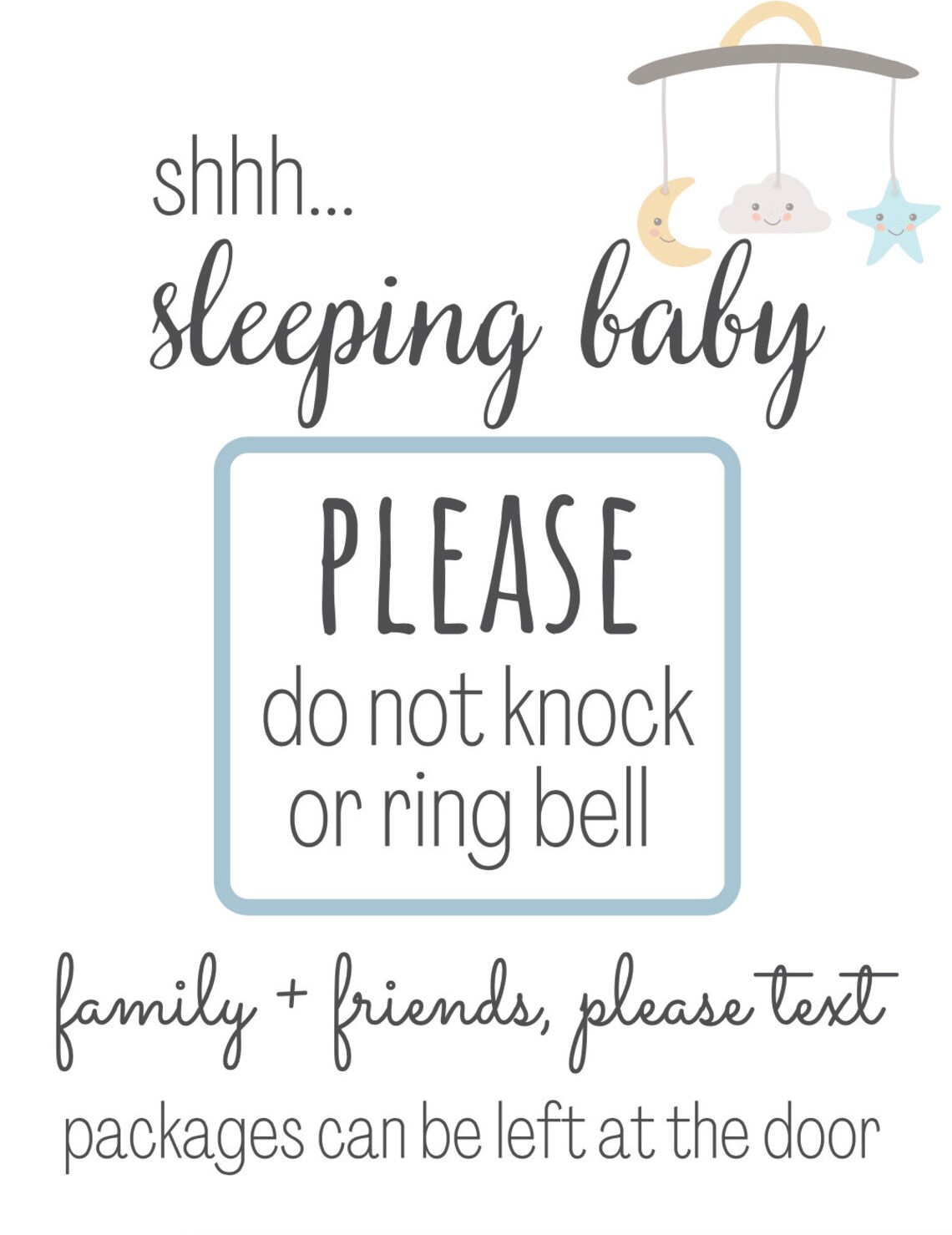 Printable Baby Sleeping Sign - Etsy