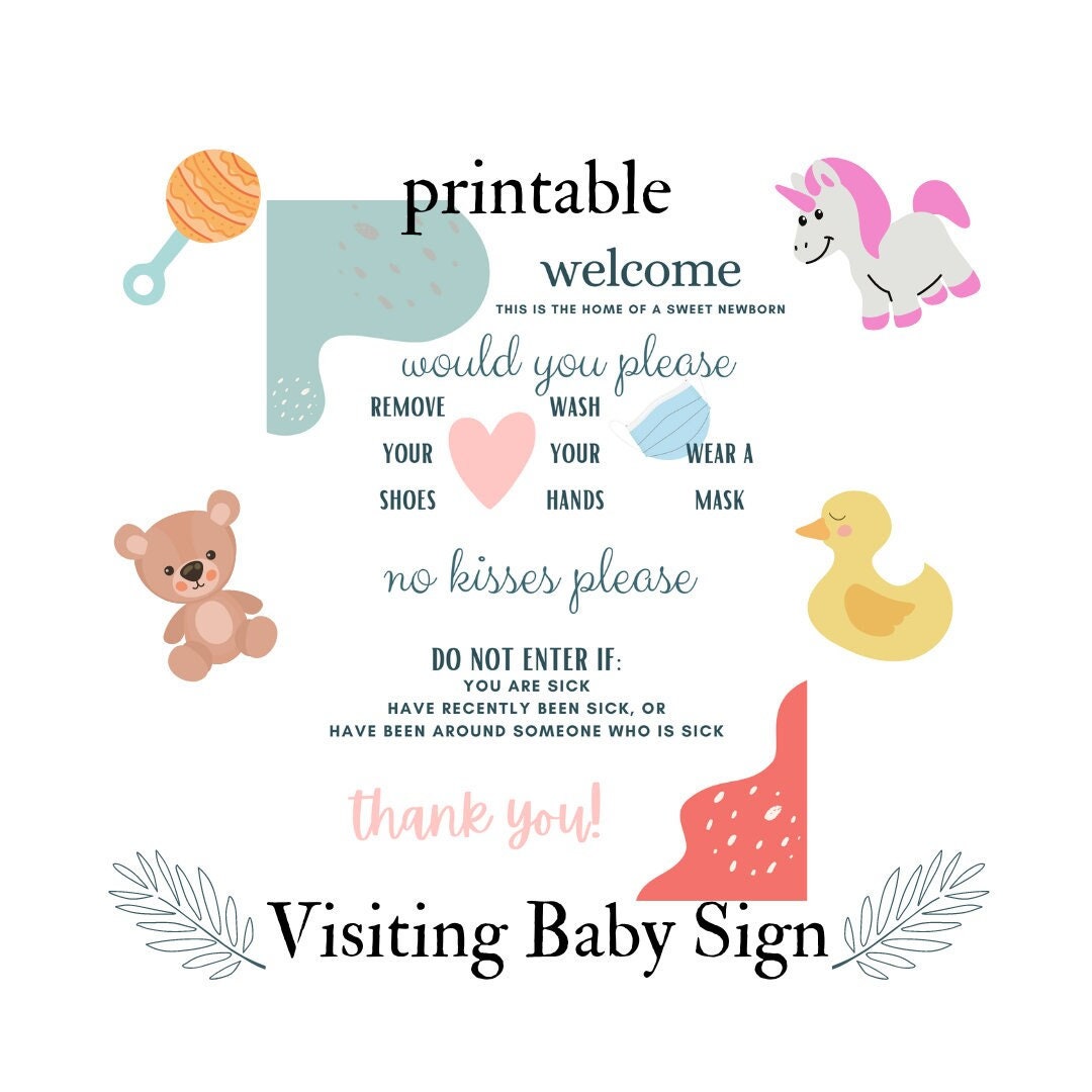 Printable Visiting Baby Rules Sign Etsy