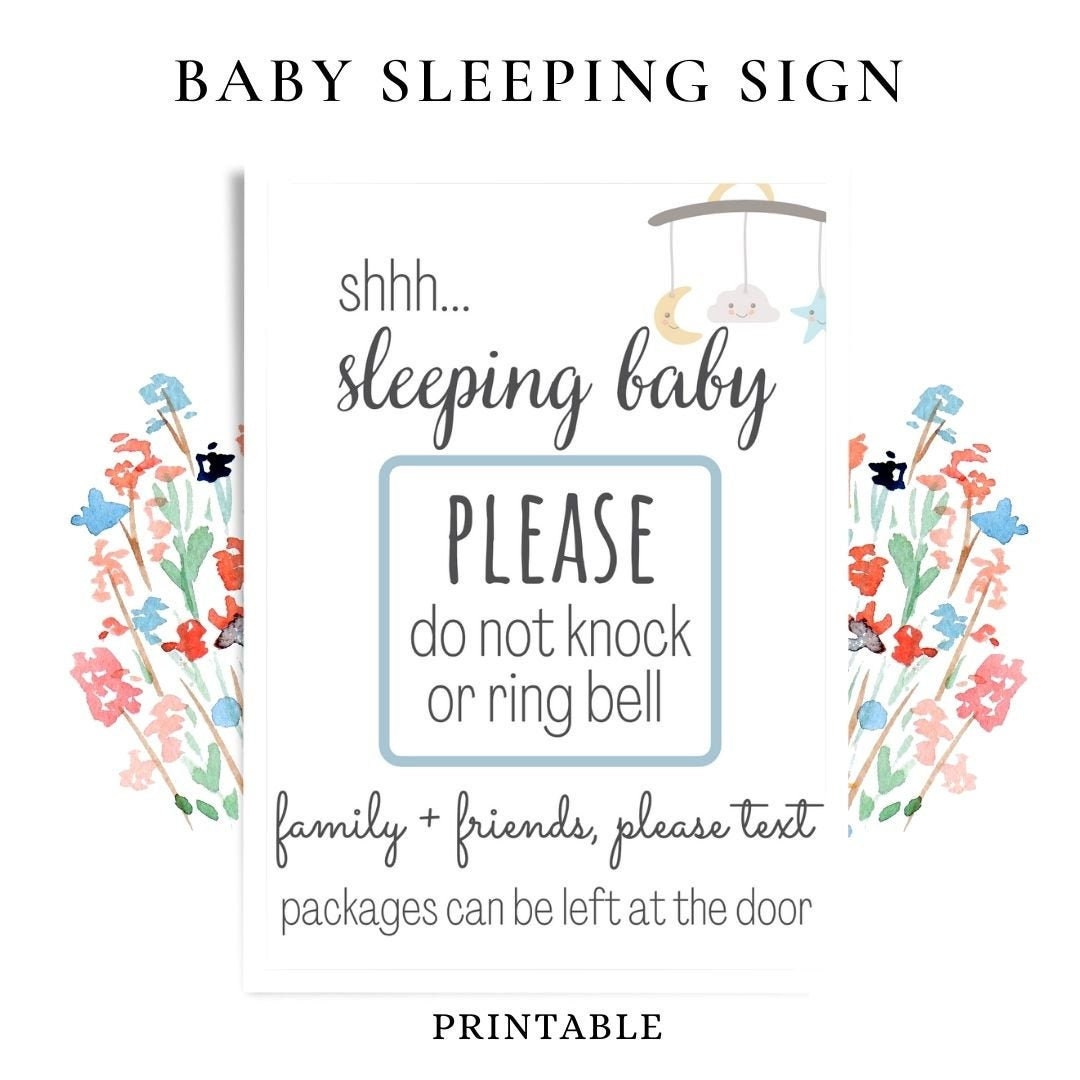 Printable Funny Baby Sleeping Sign Rainbow -  Portugal