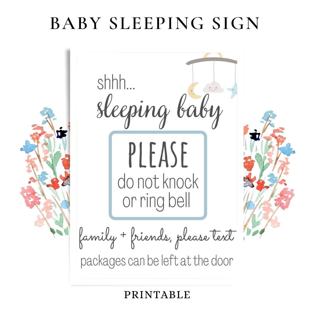 Printable Baby Sleeping Sign - Etsy