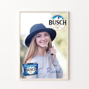 Busch Custom Beer Poster. Gift for Boyfriend, Gift for Husband, Beer Gift, Man Cave Gift, Adult Gift, Beer Poster, Boyfriend Gift, Busch