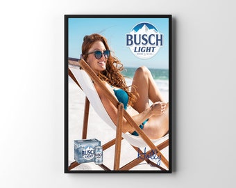 Busch Light Custom Beer Poster. Gift for Boyfriend, Gift for Husband, Beer Gift, Man Cave, Adult Gift, Beer Poster, Boyfriend, Busch Light