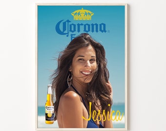 Beer Poster. Gift for Boyfriend, Gift for Him, Man Cave Gift, Beer Gift, Anniversary Gift, Corona Beer, Boyfriend Gift, Corona Beer