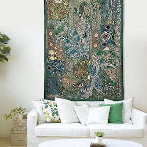 Vintage Patchwork Tapestry Indian Hand Work Tapestry Wall Hanging