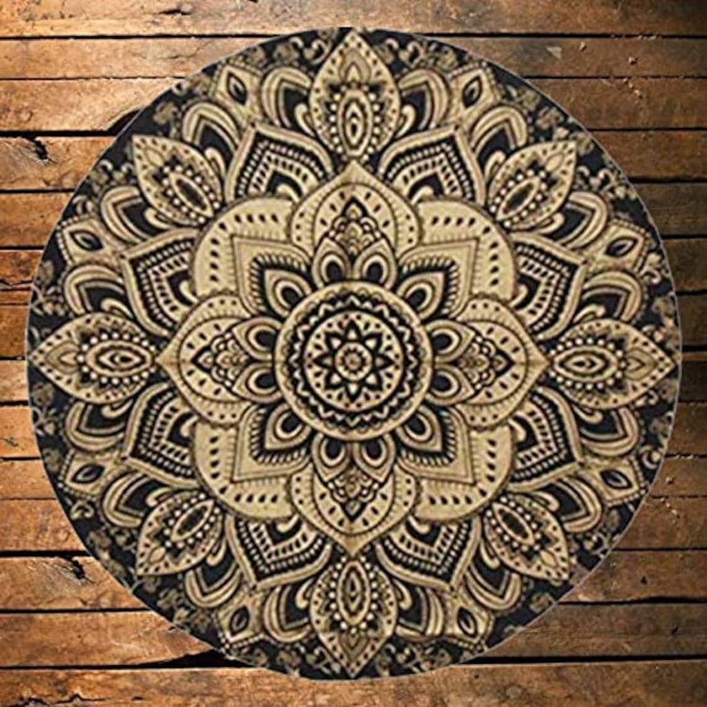 Round Table Cover Bohemia Indian Mandala Table Cloth Fabric Peacock Father Tablecloth 100% Cotton Kitchen Round Tablecloth Boho Roundie round 02