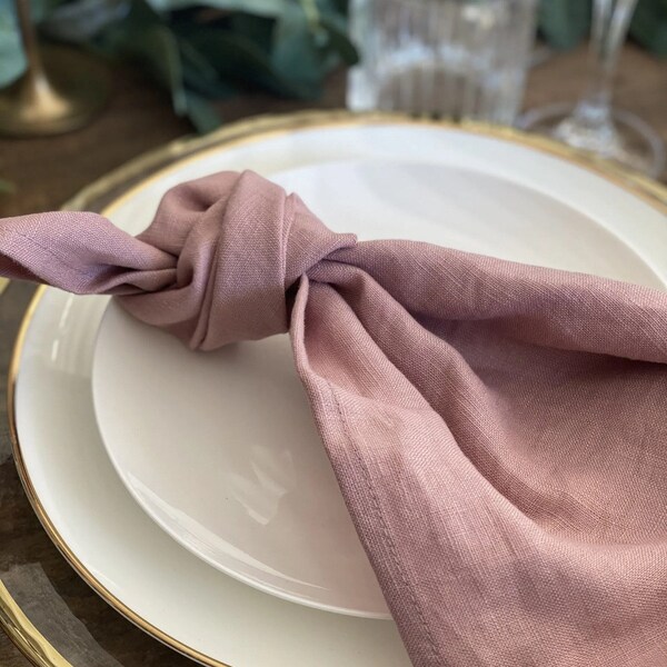 Dusty Rose Napkins Cotton Washable Napkins Boho Wedding Table Decor Napkins Handmade Napkins