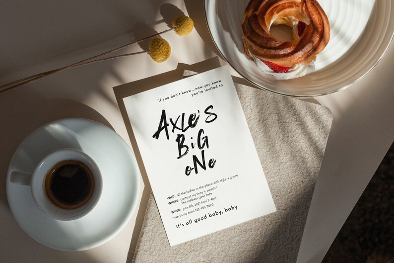 The Big One Birthday Invitation Template Canva Instant Download Etsy