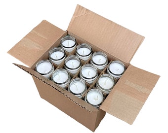 Candle 12 Pack - White, Unscented, Glass Prayer Candles