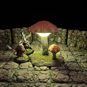 Set of (3) Giant LED Mushrooms Scatter Terrain (unpainted)