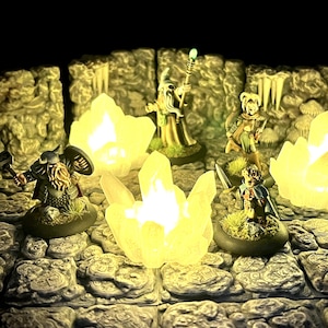 Lot de (3) cristaux LED géants pour vos cavernes ou mines.