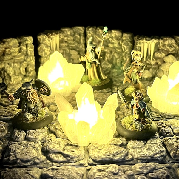 Juego de (3) Cristales LED Gigantes para tus cavernas o minas.