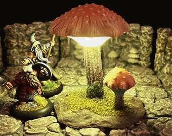 Set of (3) Giant LED Mushrooms Scatter Terrain (unpainted)