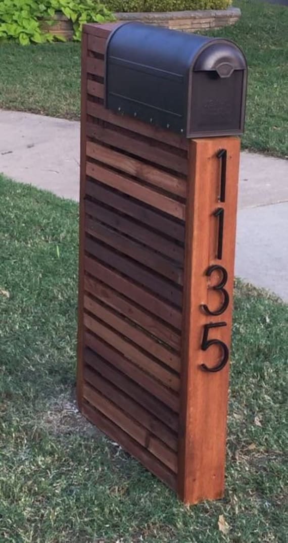 Mid Century Wood Mailbox Etsy