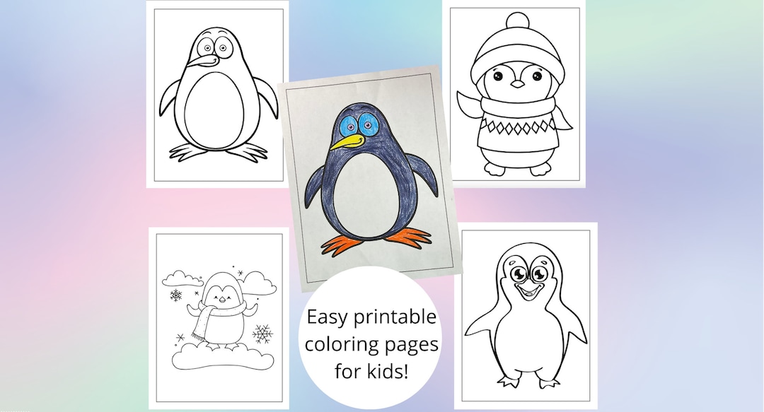 20 Cute Penguin Coloring Pages for Kids 2-6 Y/o