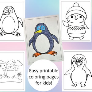 20 Cute Penguin Coloring Pages for Kids 2-6 Y/o - Etsy Canada