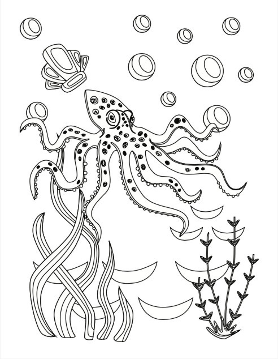 Over 60 Pages of Super Sea Animal Coloring Pages for Kids 5-10 Y/o - Etsy