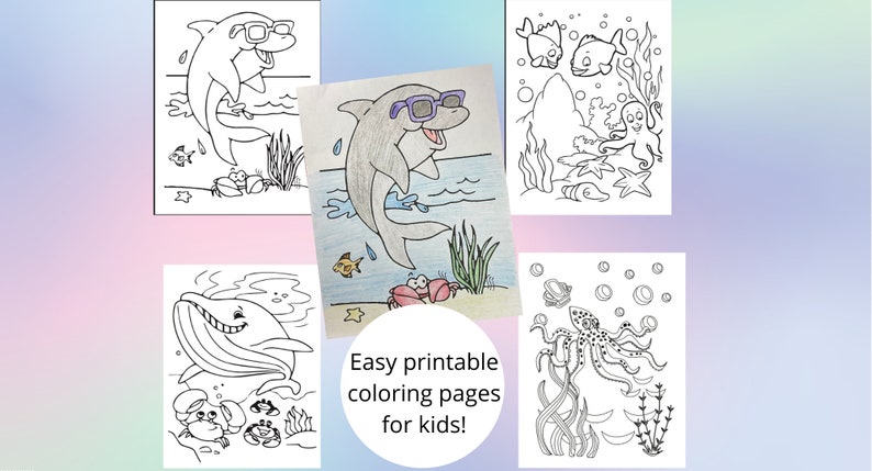 Over 60 Pages of Super Sea Animal Coloring Pages for Kids 5-10 Y/o - Etsy