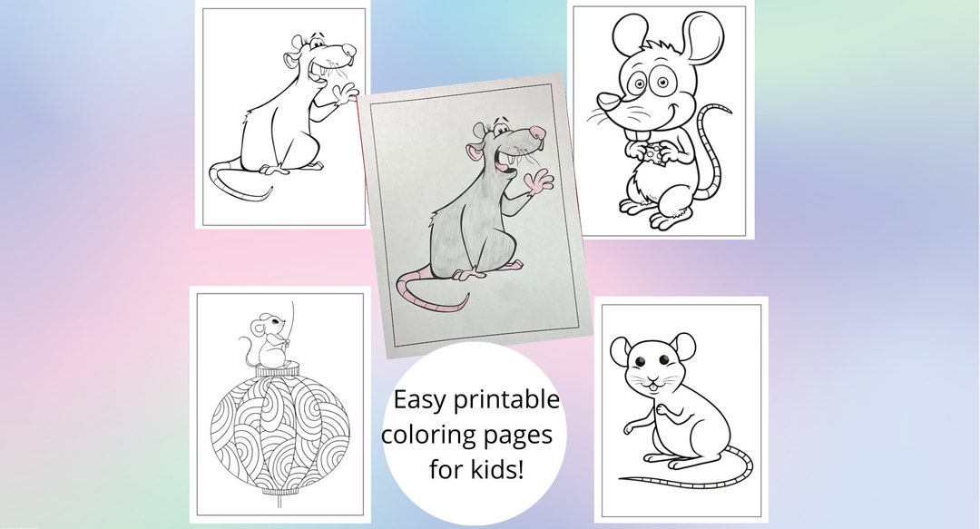20 Pages of Rat Coloring Pages for Kids (2-6 Y/o) - Etsy