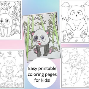 21 páginas de lindos dibujos animados de oso panda para colorear para niños (2-6 años)