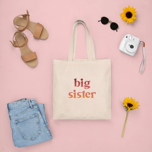 Big Sister Canvas Tote Bag - Big Sister Gifts, Big Sister Gift Bag, Best Big Sister Gifts, Sister Gift Bags, Gifts for Sister, Sister Gift