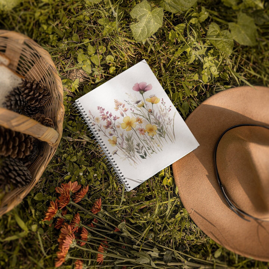 Pink Wildflower Spiral Notebook - Ruled Line | Wildflower Journal ...
