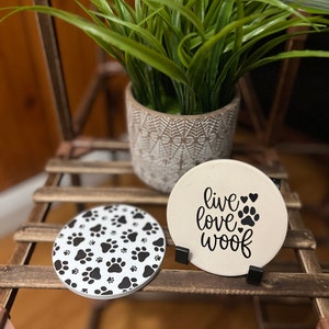 Dog Lover Coaster Set, Set of 2 - Unique Paw Print Design
