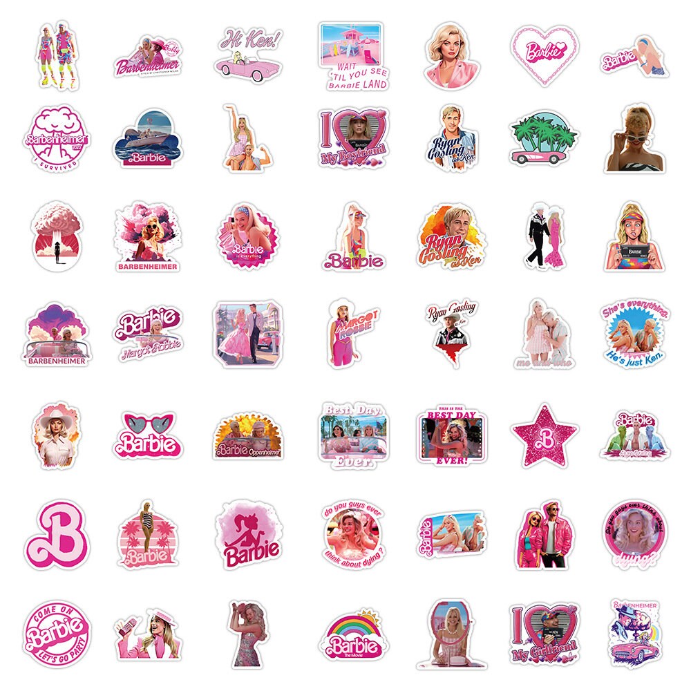 50 PCS Cartoon Stickers Hot Pink Stickers,waterproof Vinyl Stickers for ...