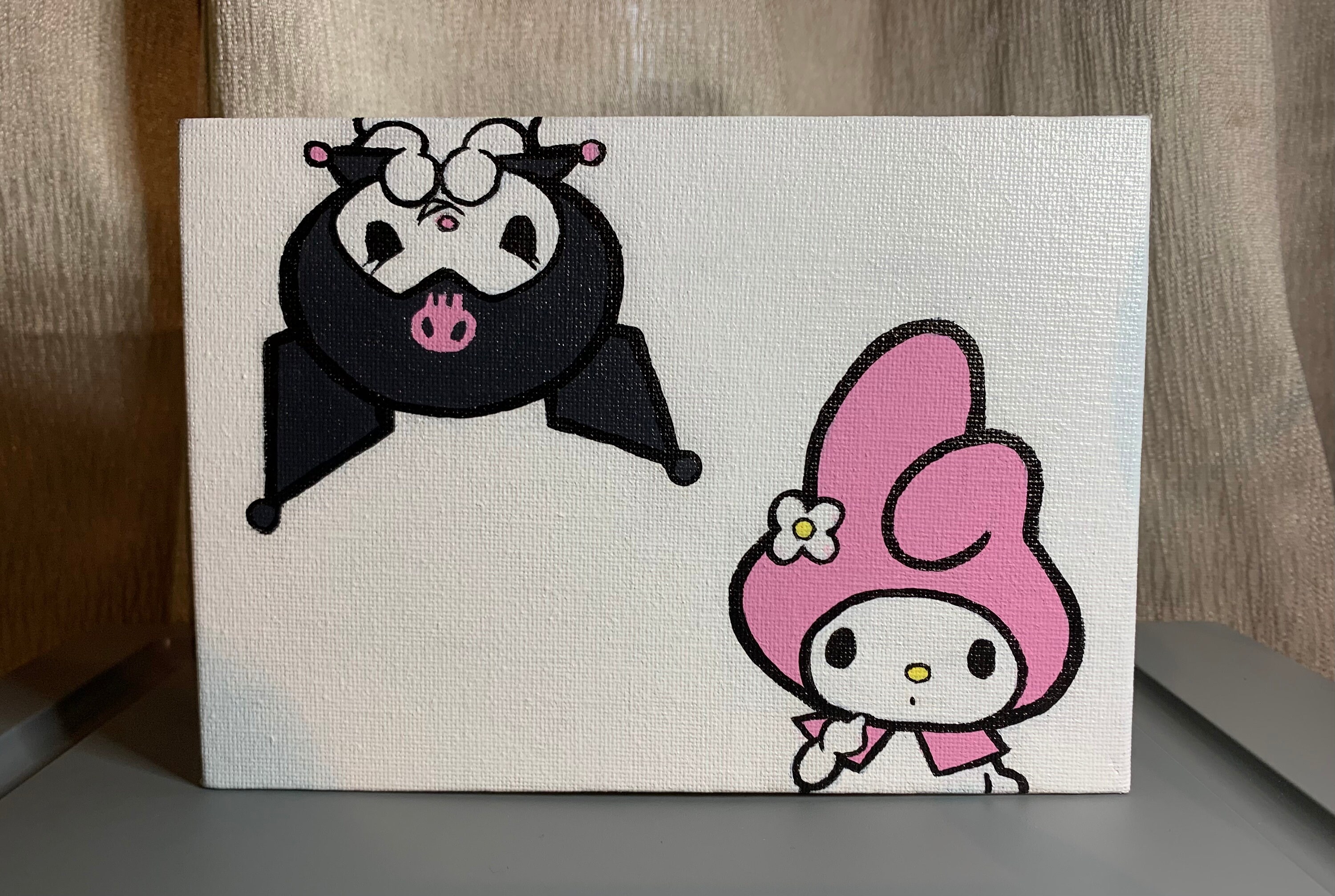 Kuromi & Melody Small Painting - Etsy