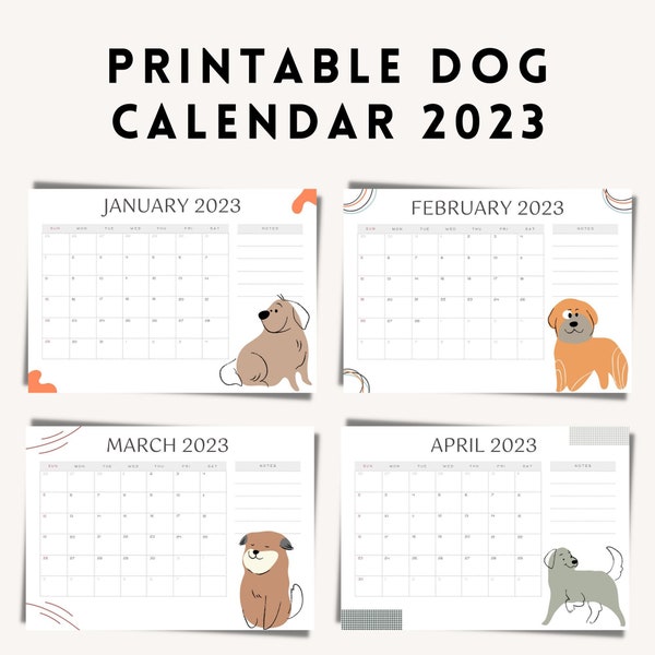 Dog Calendar Etsy