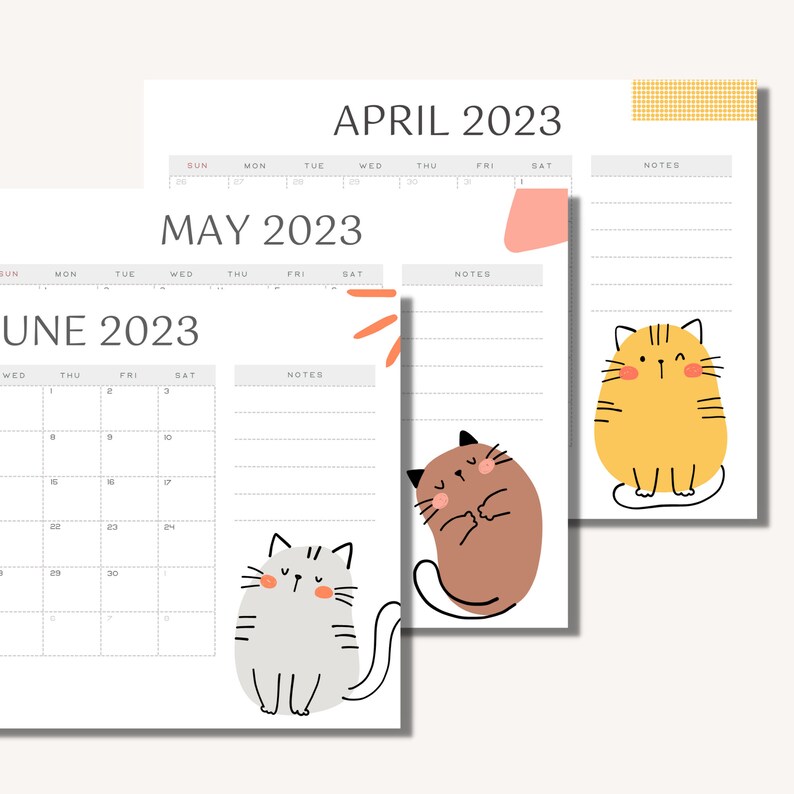 2023-printable-cat-calendar-landscape-minimalist-monthly-etsy