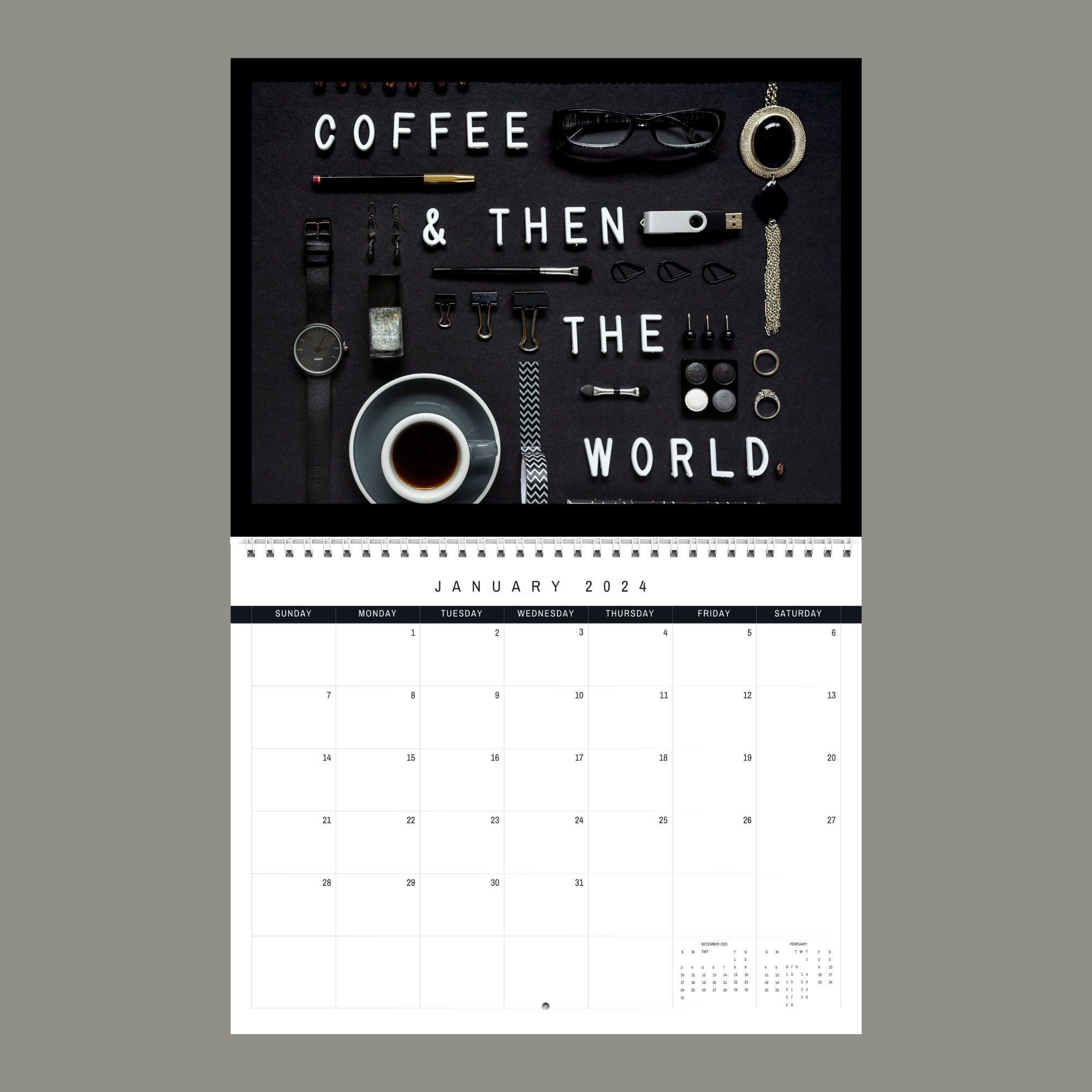 Coffee Calendar 2024 Gift Idea for Coffee Lovers Coffee Wall Calendar