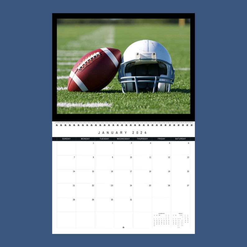 Football Calendar 2024 Gift Idea for Football Lovers Wall Calendar
