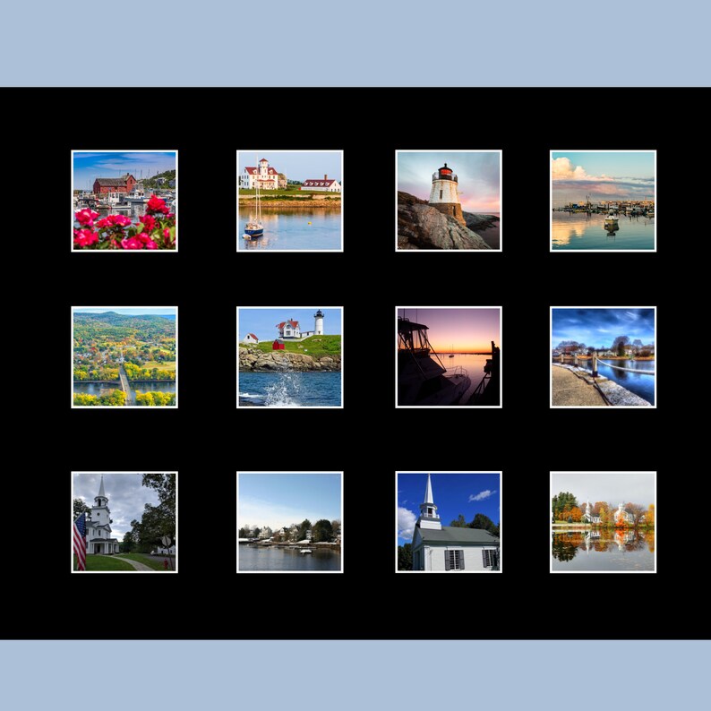 New England Calendar 2025 Gift Idea for New England Lovers Wall