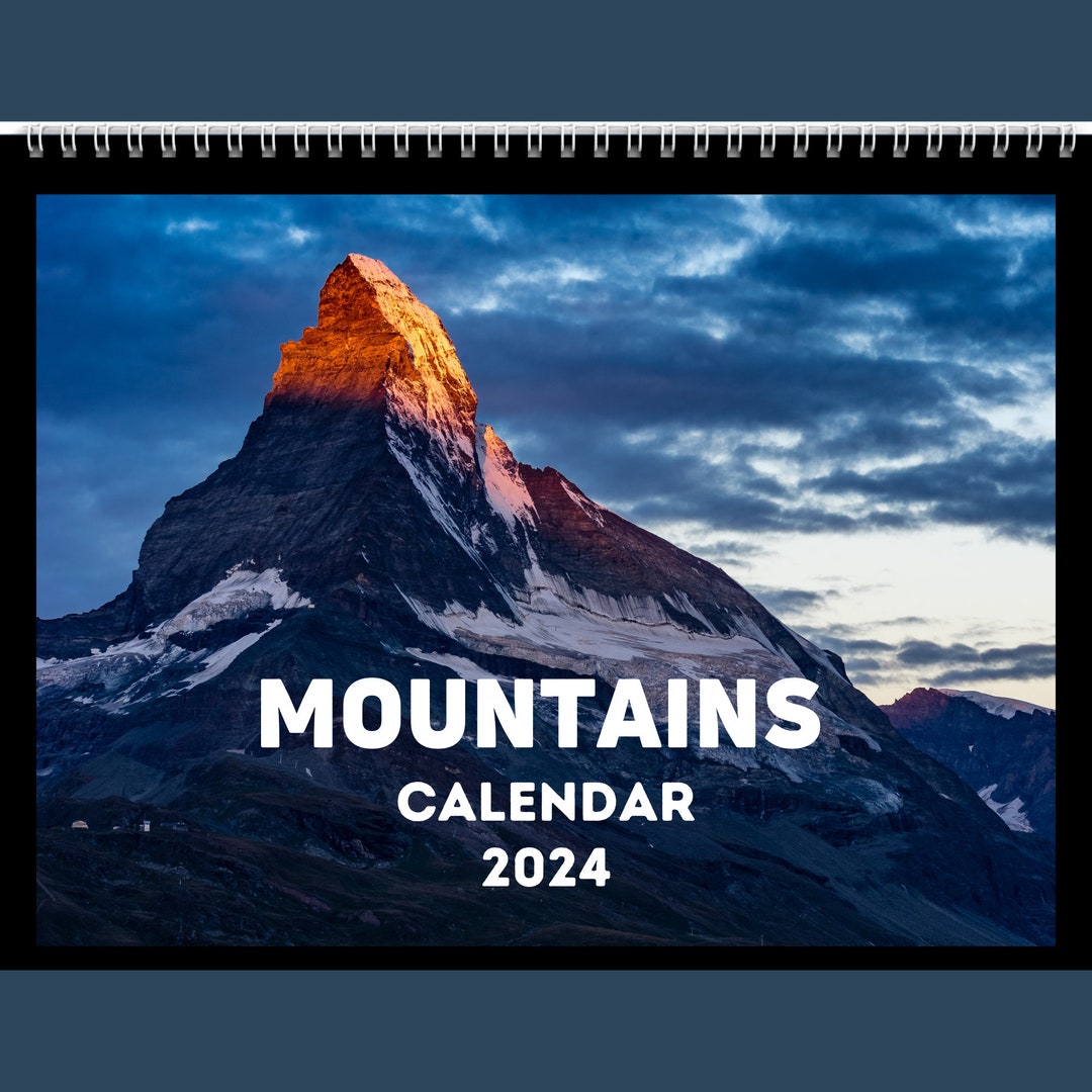 Mountains Calendar 2024 Gift Idea for Mountains Lovers Etsy