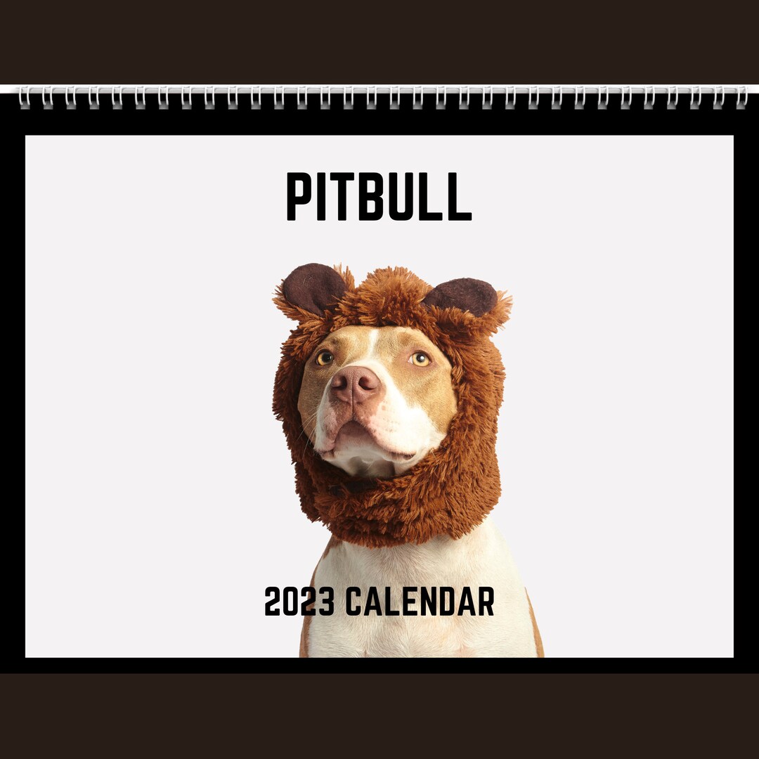 Pitbull Calendar 2023 Gift Idea for Pitbull Lovers Pittie Etsy New