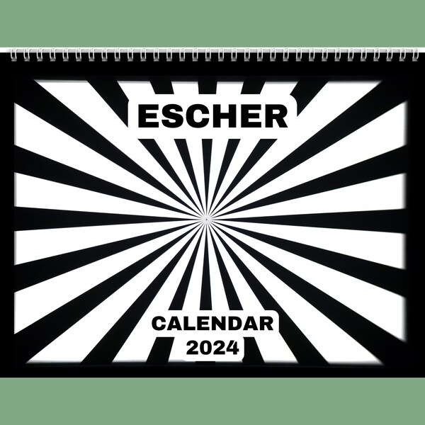 Escher Calendar 2024 Gift Idea For Escher Lovers | Escher Art Wall Calendar Present For Women or Men | Beautiful 12 Month Calendar