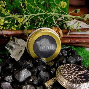 Handcrafted natural Solid perfume in a jar or Balm Stick Yenn Lilac and Gooseberries image 2