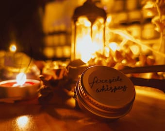 Handmade Solid Perfume Balm "Fireside Whispers" (Black Oud, Roasted Chestnut, Black Truffle)