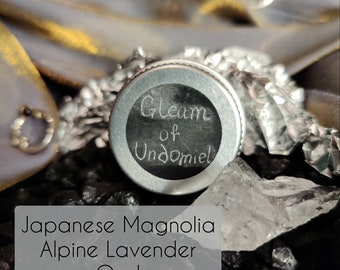 Solid perfume in a jar or Balm Stick "Gleam of Undomiel" (Japanese Magnolia, Alpine Lavender, Oud)