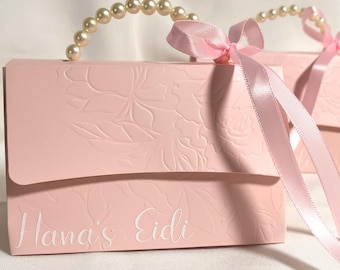 Sac cadeau de l'Aïd avec poignée en perles | Cadeau de fête | Gâterie pour anniversaire et mariage | Élégants sacs cadeaux
