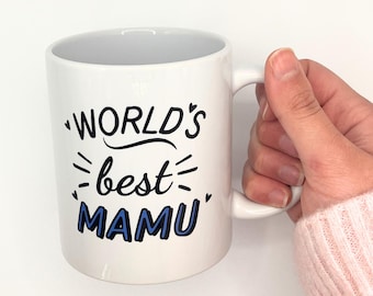 World's Best Mamu Mug, Personalised Desi Uncle Gift, Front & Back Print