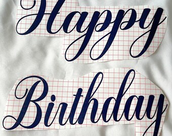 Happy Birthday Backdrop Vinyl Decal, Bobo Balloon, Photo Booth, Party Arch Vinyl Sign, Large Decoration