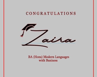 Congradulation Graduation sticker - Custom Name - With hat