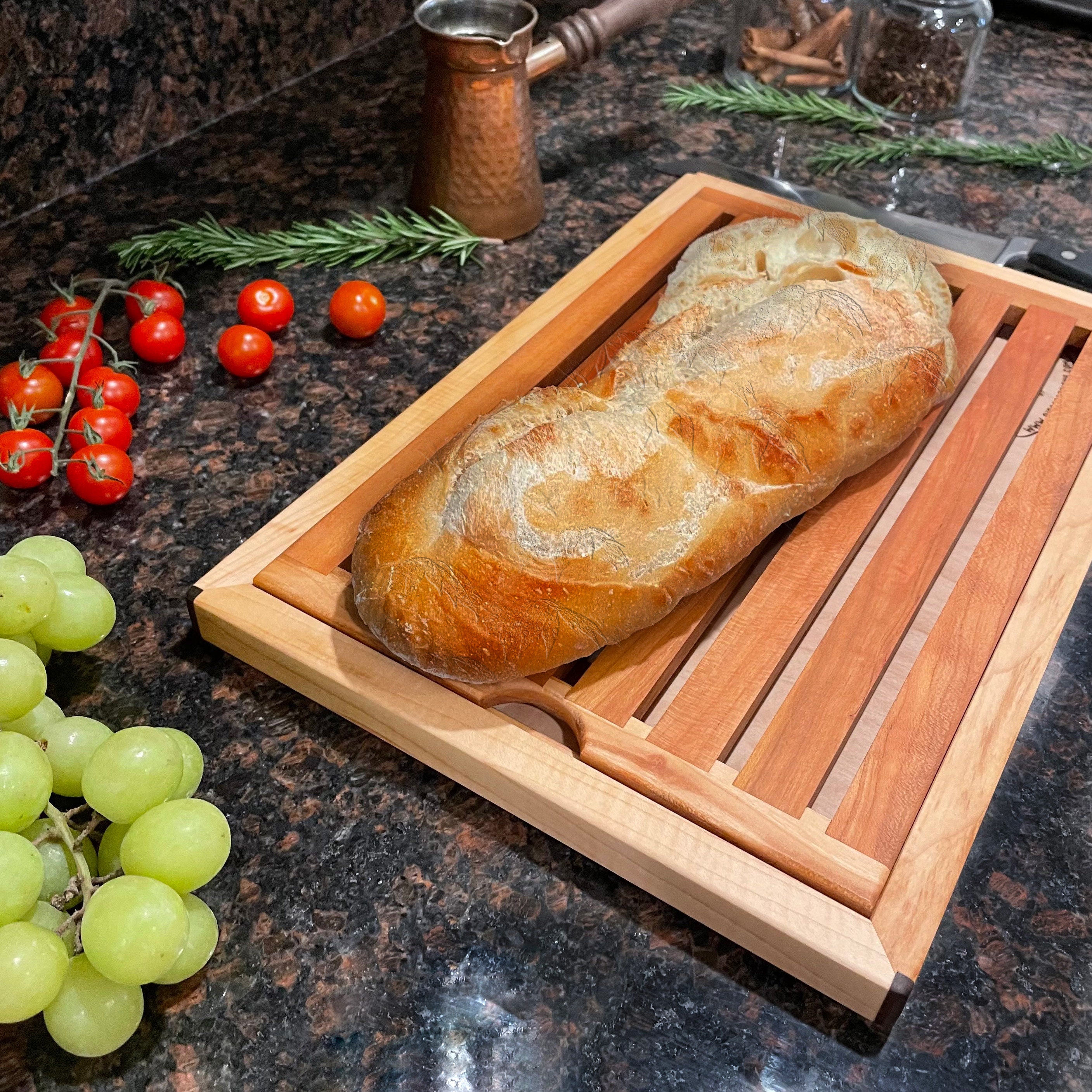 Nesting Bread Board with Crumb Catcher, Acacia Wood