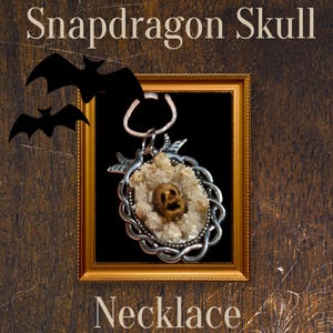Real Snapdragon Skull Necklace • Witchy Botanical Jewelry • Curiosity Pendant • Goth Garden • Natural Skull Flower Amulet • Oddities Gift