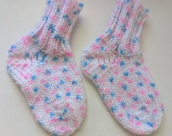 Babysokjes gebreide sokken wit kleurrijke maat selecteerbaar