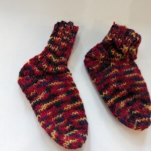 Babysocken gestrickt 12 cm 6-9 Monate Gr. 18/19 rot gelb schwarz