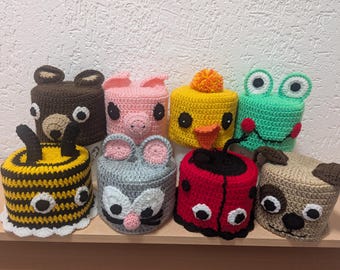 Klohut Klorollenhut Klopapierhut gehäkelt Tiere